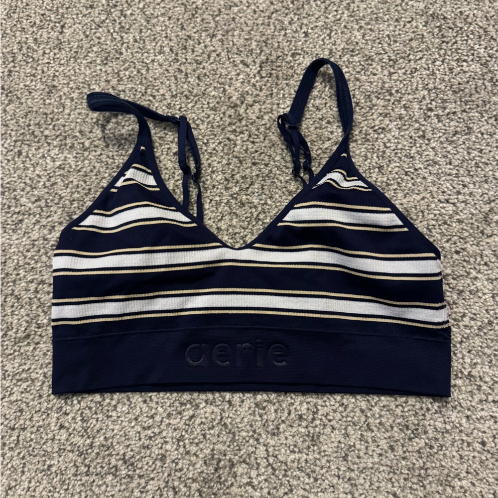 Aerie Dark Blue and White Striped Bralette